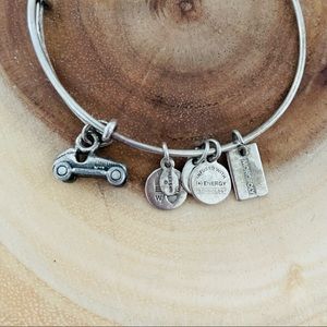 Alex and Ani silver toned Monopoly game car charm bracelet